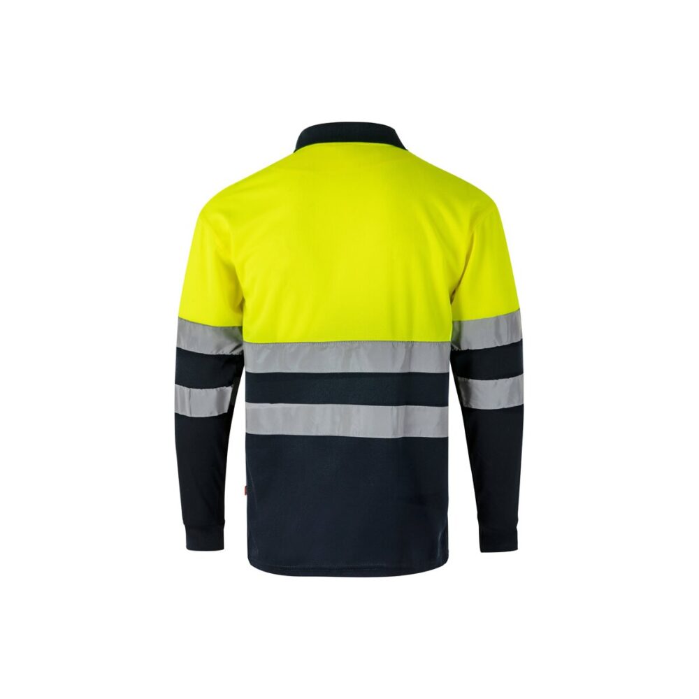 VL VULCAN Dwukolorowa koszulka polo w ptasie oczy (160 g/m²) z długimi rękawami, z poliestru (100%)
