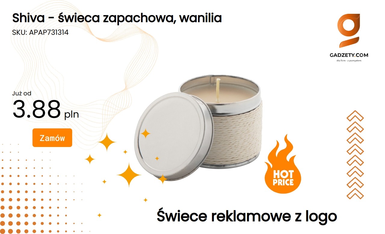 Shiva - świeca zapachowa, wanilia Shiva - świeca zapachowa o zapachu wanilii