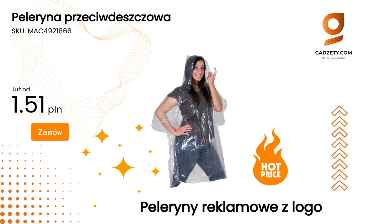Peleryna przeciwdeszczowa w użyciu podczas deszczu