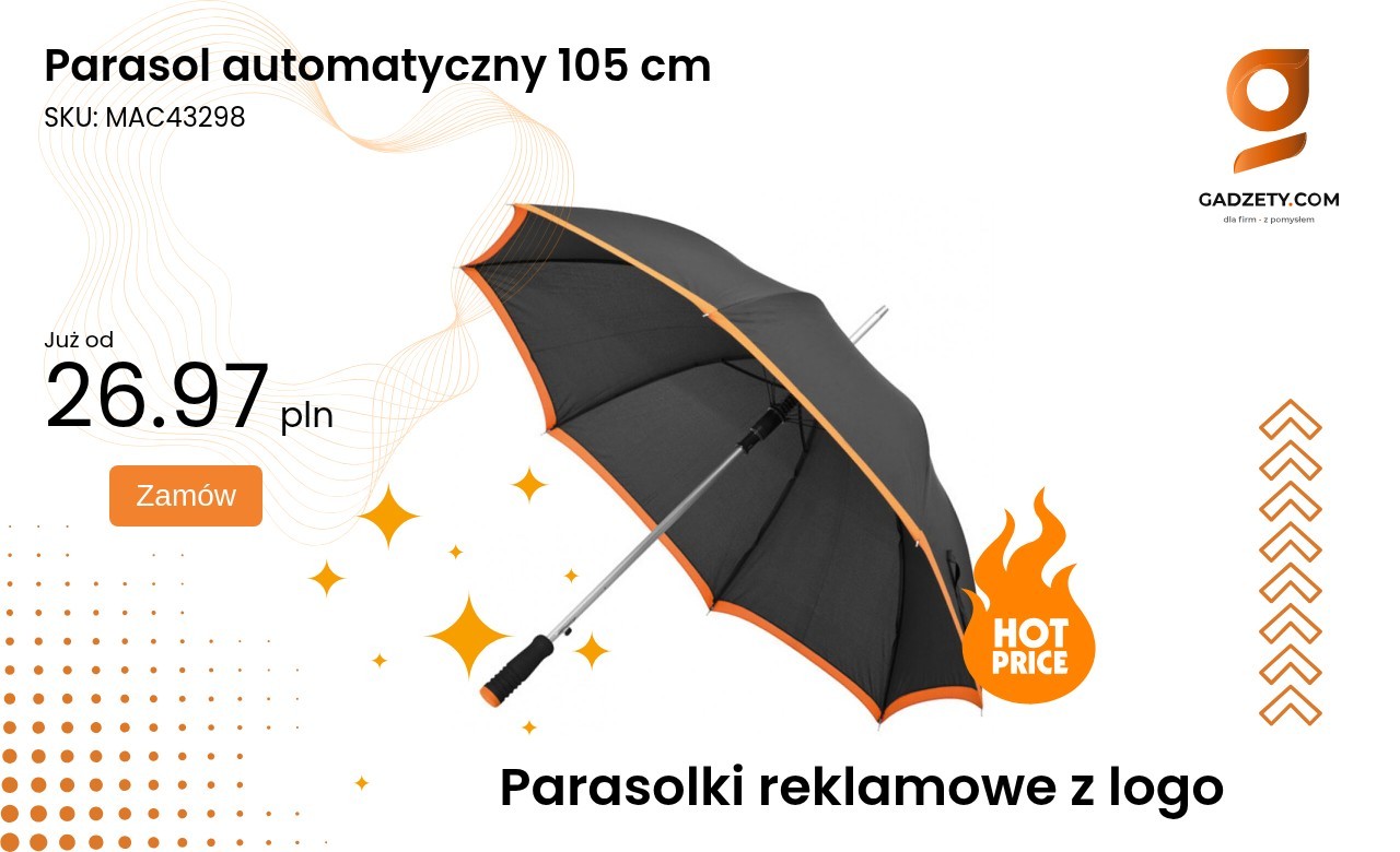 Parasol automatyczny 105 cm Parasol automatyczny o średnicy 105 cm