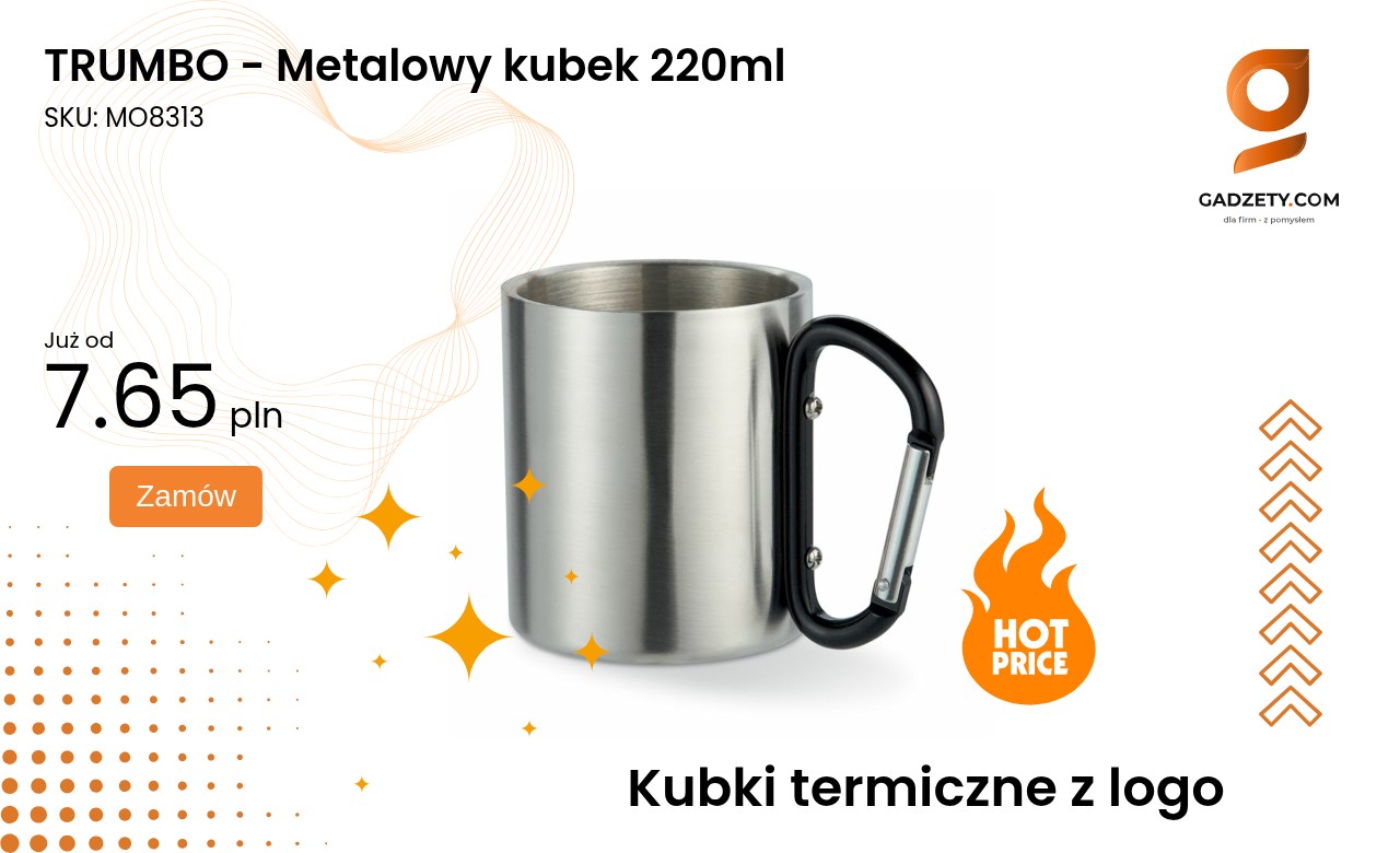 Metalowy kubek TRUMBO o pojemności 220 ml