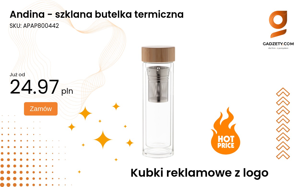 Andina szklana butelka termiczna