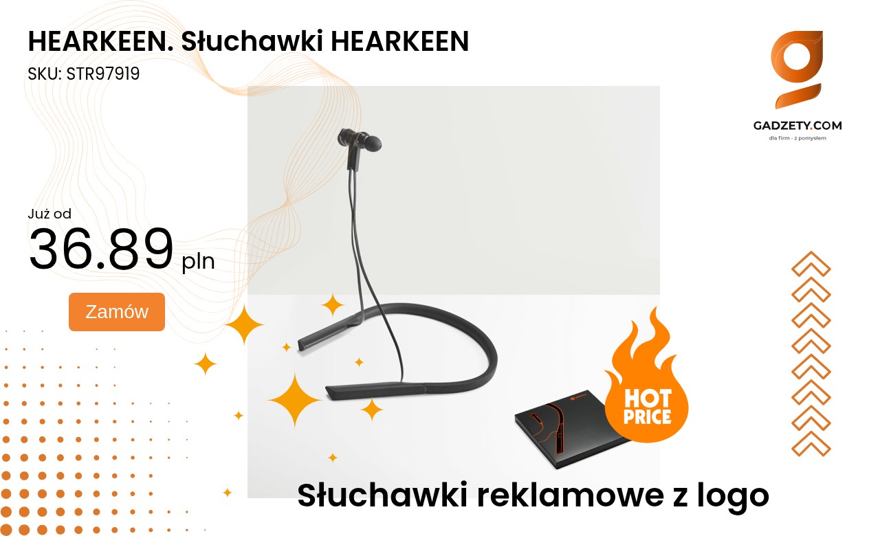 Słuchawki HEARKEEN model premium na białym tle
