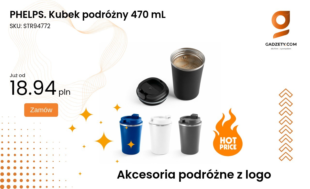 PHELPS. Kubek podróżny 470 mL Kubek podróżny Phelpsa o pojemności 470 mL