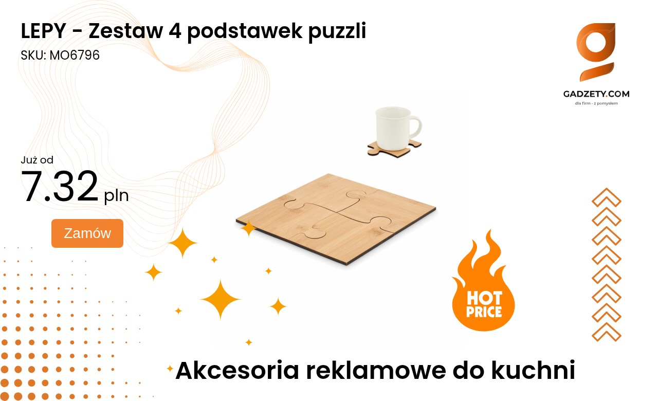 LEPY - Zestaw 4 podstawek puzzli Zestaw czterech podstawek w kształcie puzzli marki LEPY