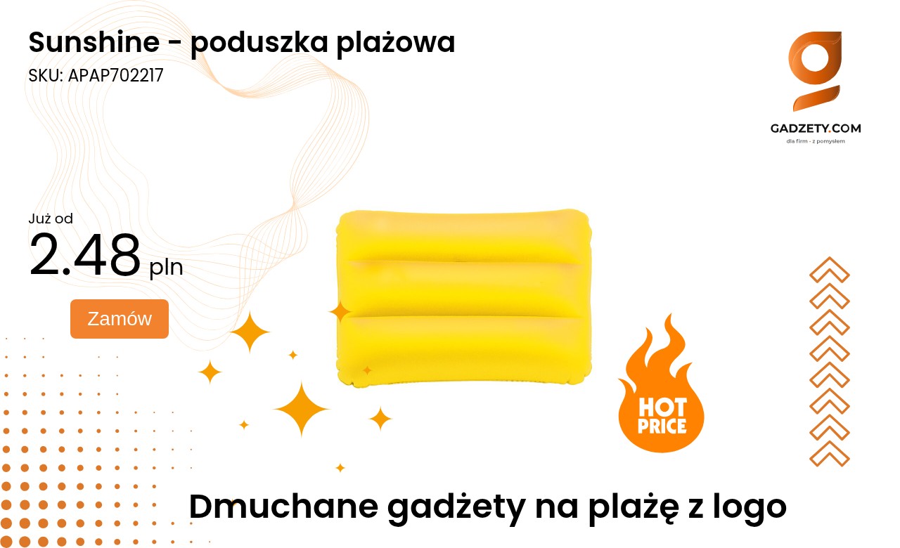 Sunshine - poduszka plażowa Poduszka plażowa Sunshine, idealna na letnie dni