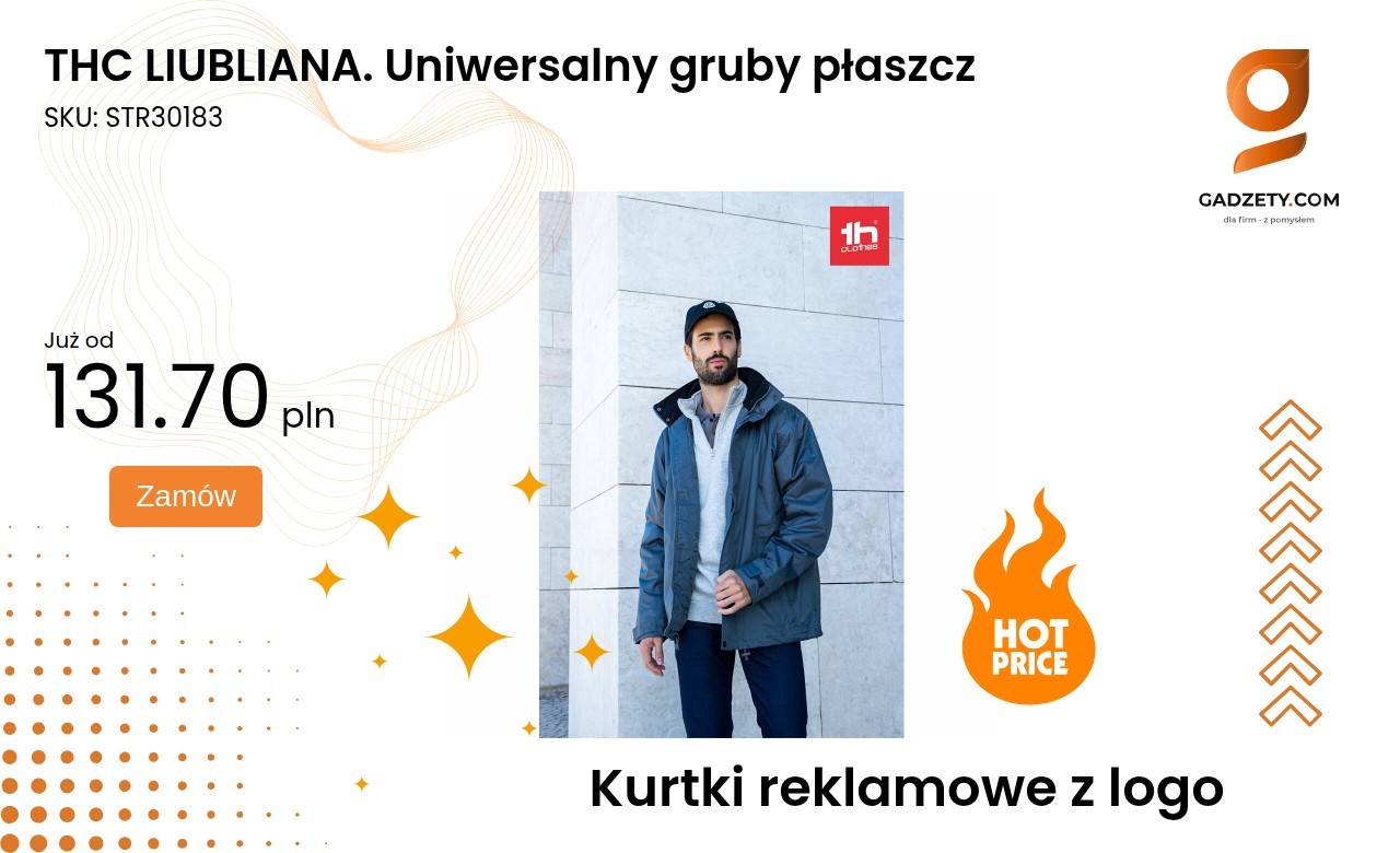 THC LIUBLIANA. Uniwersalny gruby płaszcz THC Liubliana uniwersalny gruby płaszcz