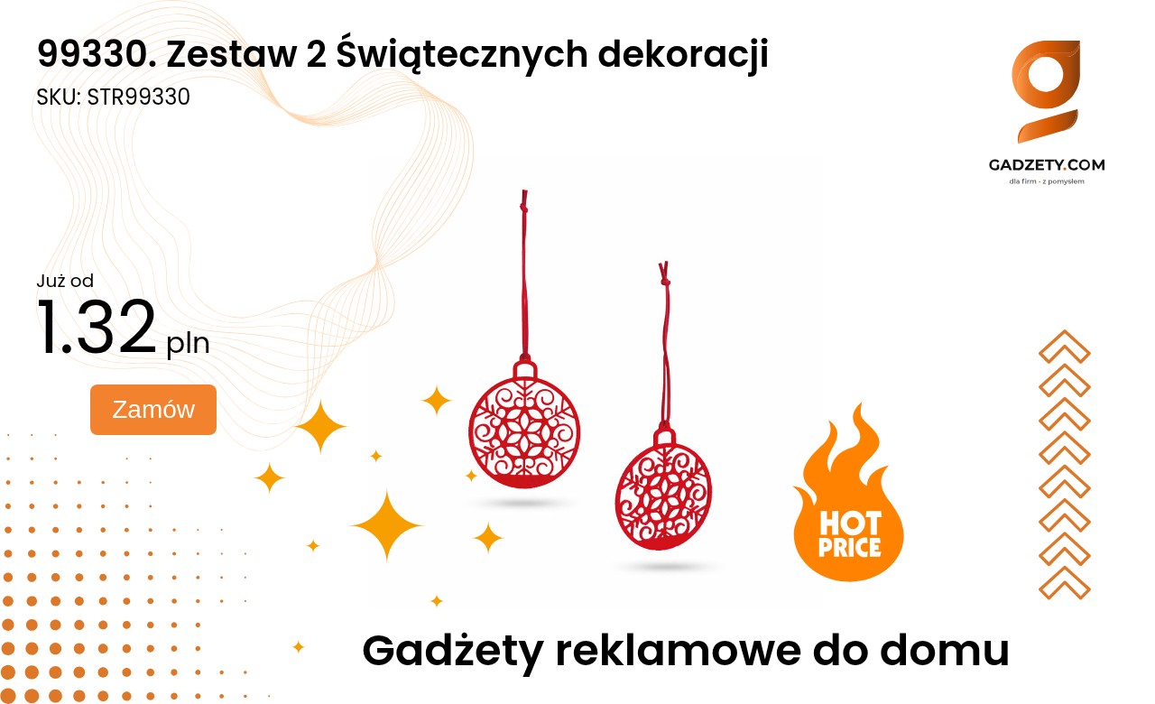 99330. Zestaw 2 Świątecznych dekoracji Zestaw 2 Świątecznych dekoracji