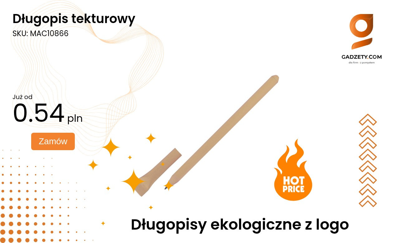 Długopis tekturowy Ekologiczny długopis wykonany z tektury
