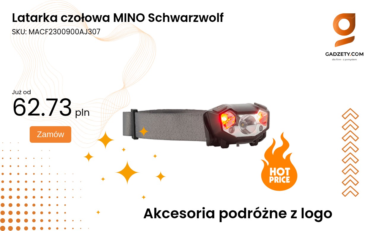 Latarka czołowa MINO Schwarzwolf Latarka czołowa MINO Schwarzwolf o wysokiej intensywności światła