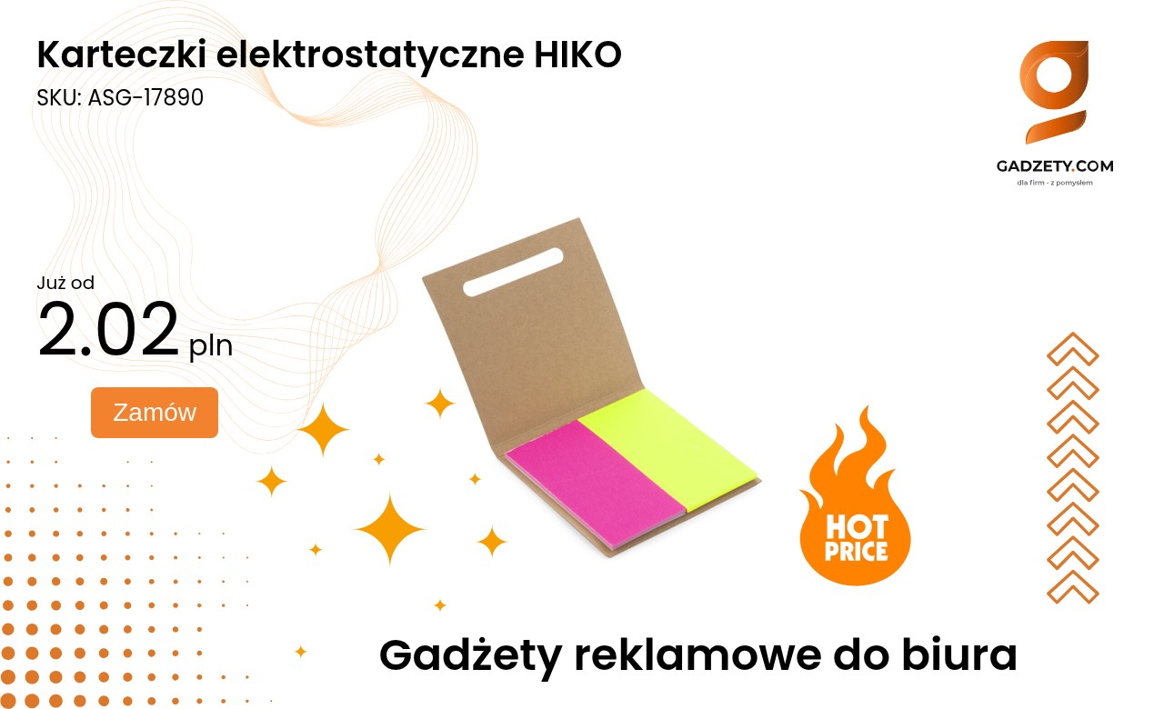 Karteczki elektrostatyczne HIKO Karteczki elektrostatyczne HIKO w opakowaniu