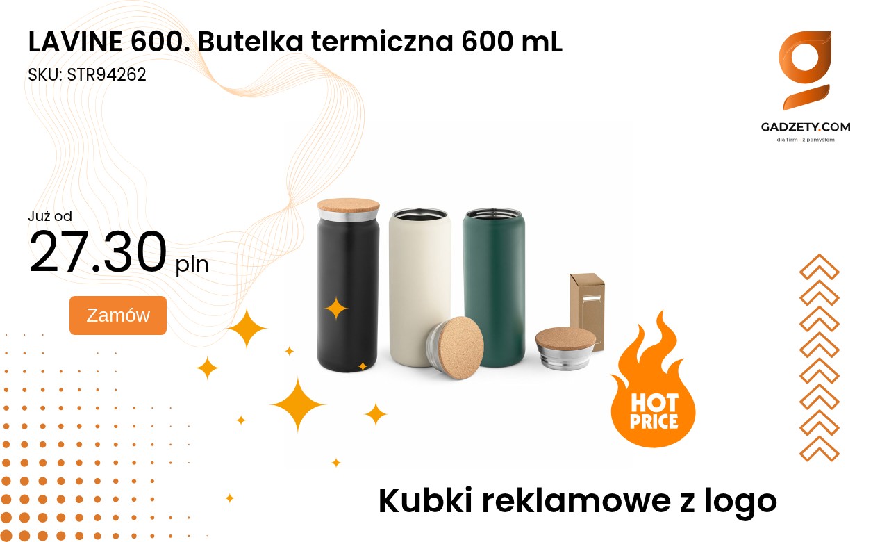 LAVINE 600. Butelka termiczna 600 mL Butelka termiczna LAVINE o pojemności 600 mL