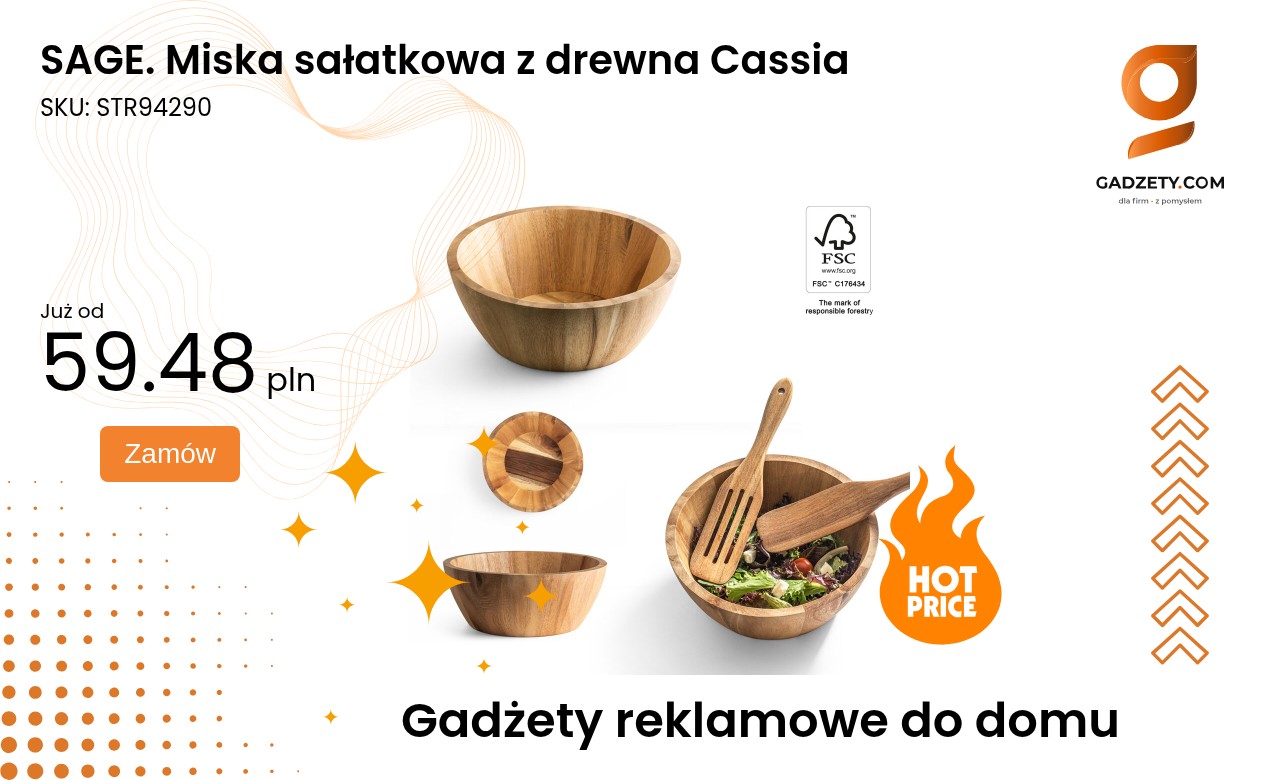SAGE. Miska sałatkowa z drewna Cassia Miska sałatkowa SAGE wykonana z drewna Cassia