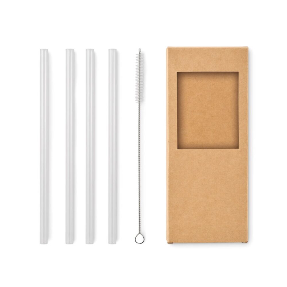 4 szklane słomki wielokrotnego GLAW mo2452-40