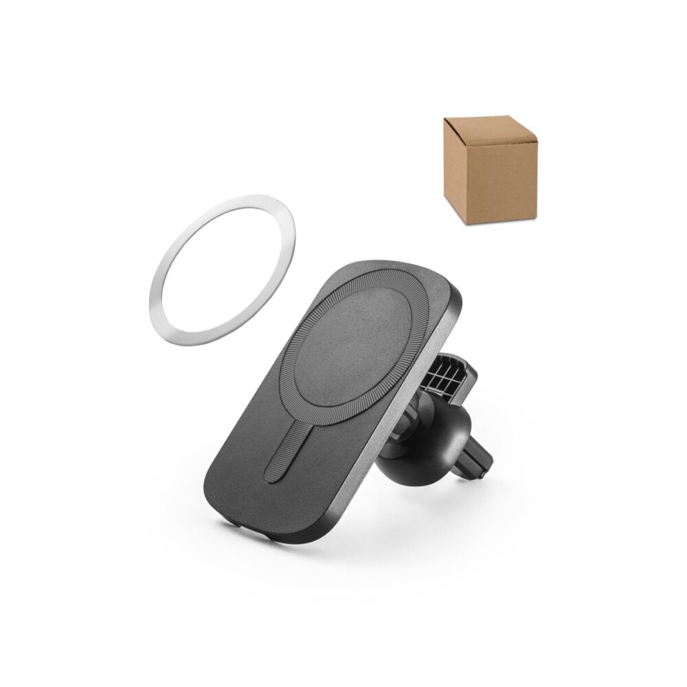 KOCH. Samochodowy uchwyt na smartfon z bezprzewodową ładowarką magnetyczną 15W ze ABS pochodzącego z recyklingu (100% rABS) 97168_set