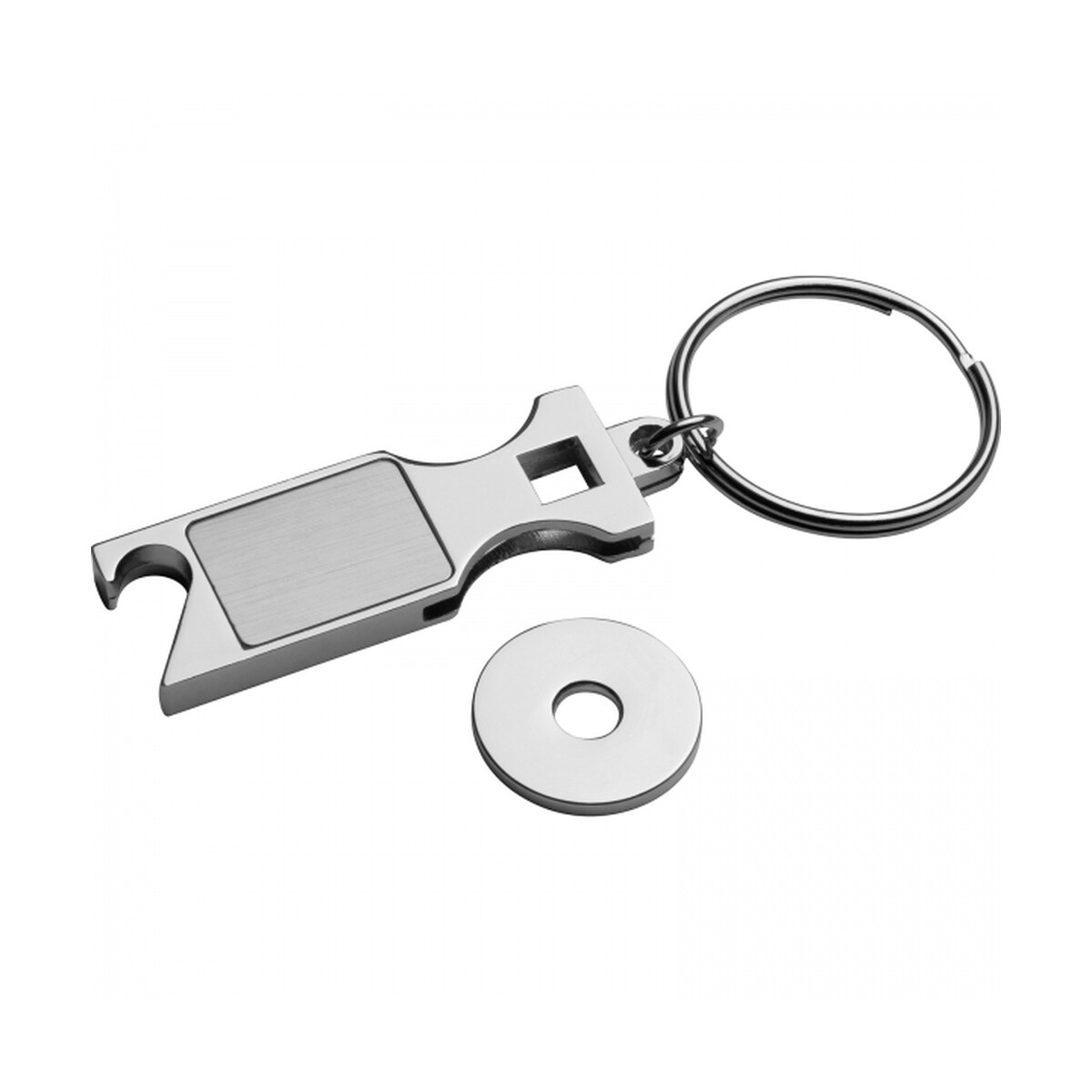 Brelok metalowy otwieracz do butelek z żetonem HILDE otwieracz-do-butelek-z-zetonem-9036707-3