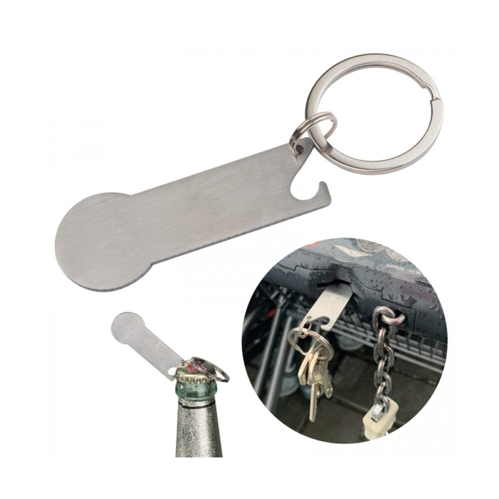 Brelok metalowy otwieracz do butelek z żetonem RODNEY brelok-z-zetonem-9158307