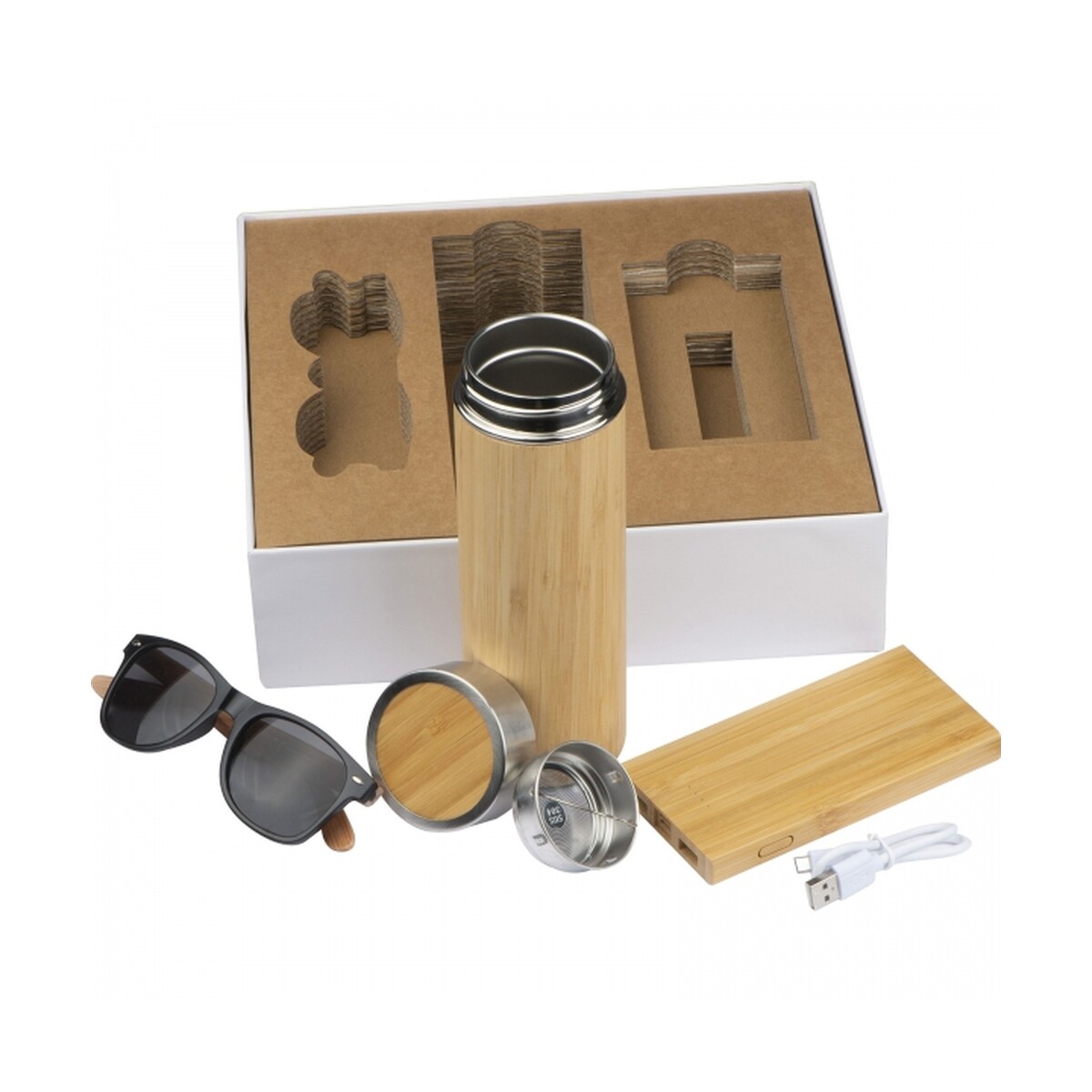 Zestaw butelka 350 ml, okulary, power bank 8000 mAh EMILIA zestaw-butelka-350-ml-okulary-power-bank-8000-mah-9242906