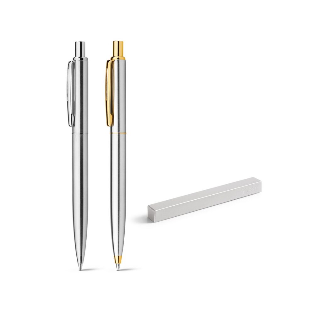 SILVERIO. Długopis ze stali nierdzewnej z błyszczącym korpusem i klipem 81170_set