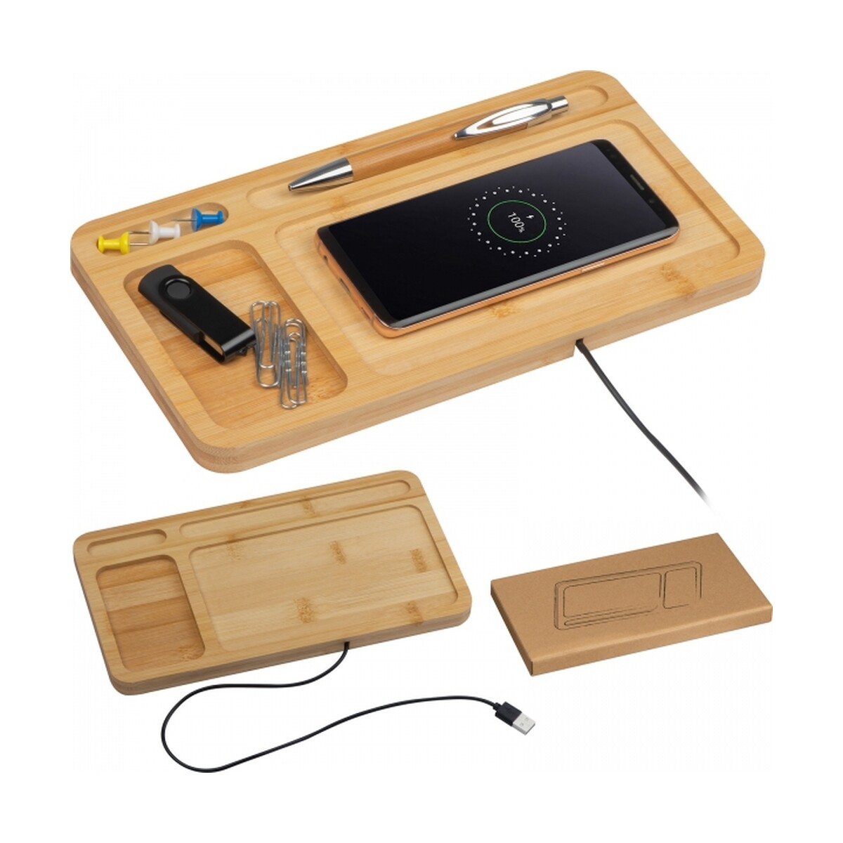 Organizer na biurko z ładowarką indukcyjną ISABELLE organizer-na-biurko-z-ladowarka-indukcyjna-3149913