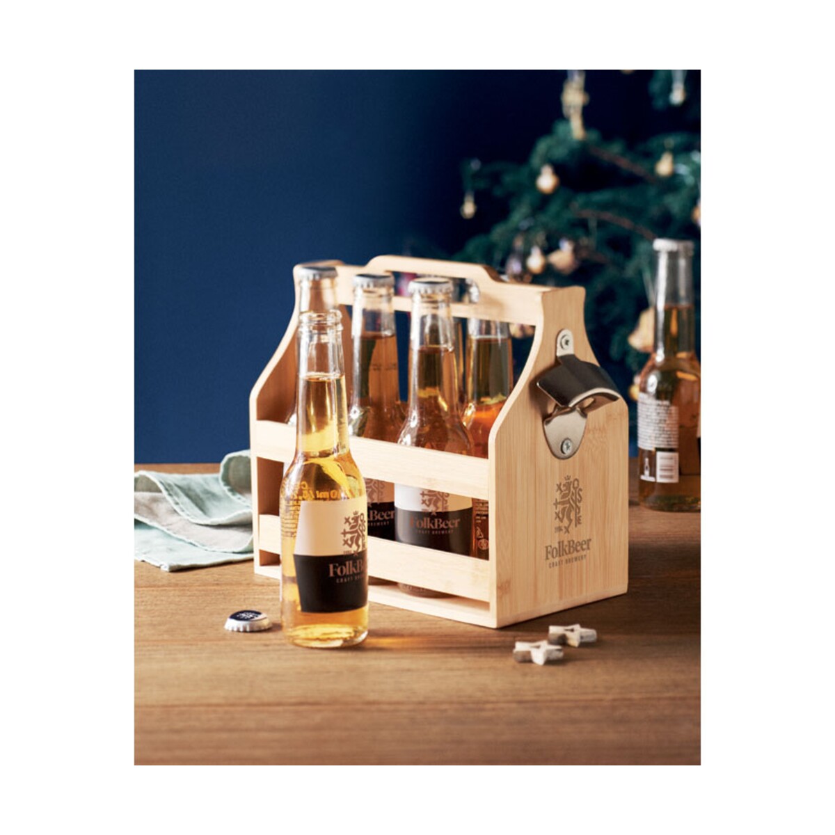 Skrzynka na 6 piw z bambusa CABAS mo2110-40-print