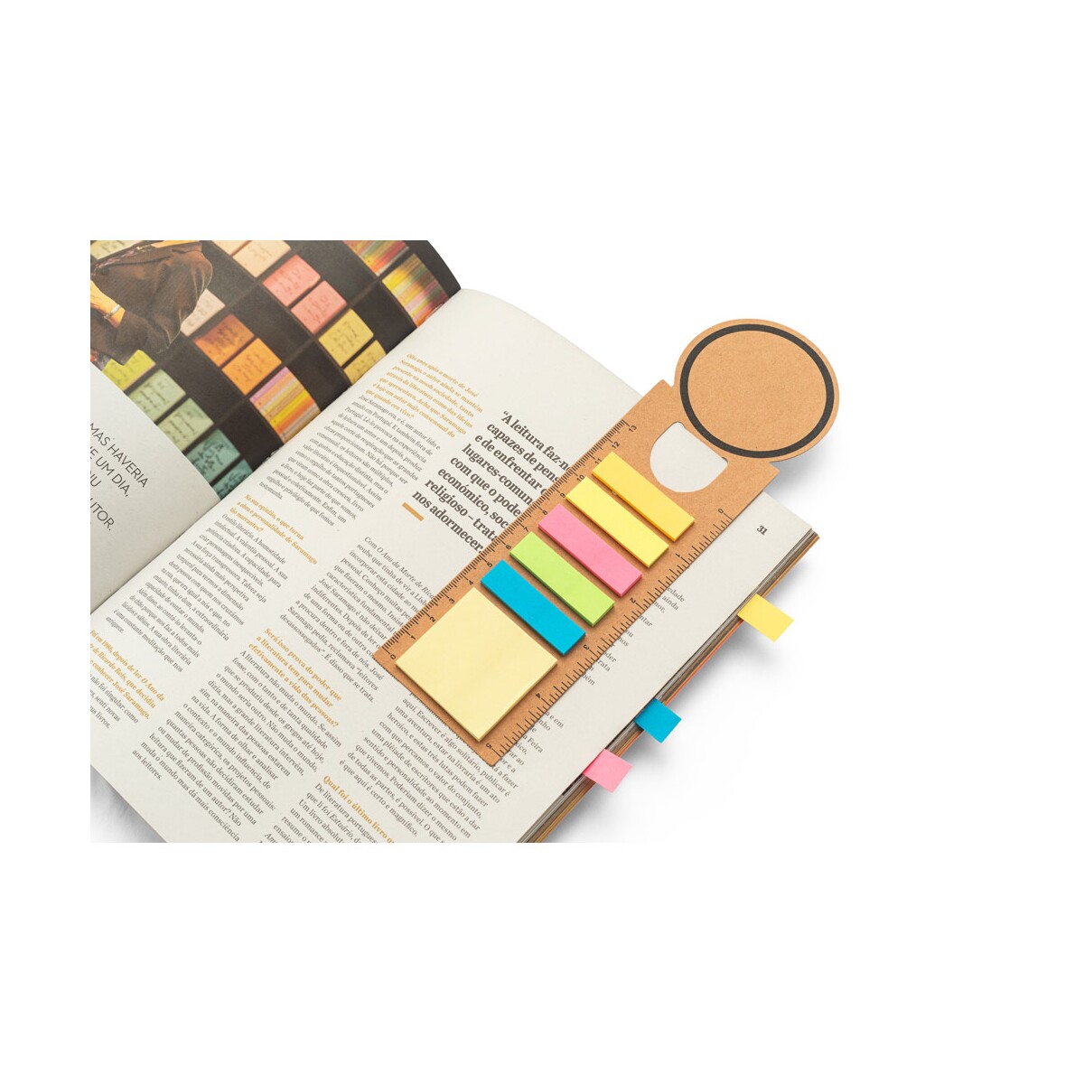 SAWYER. Zestaw biurowy 3 w 1, wykonany w 100% z papieru pochodzącego z recyklingu, z okrągłą górną częścią i czarnym nadrukiem na całym obwodzie 93662_160-c