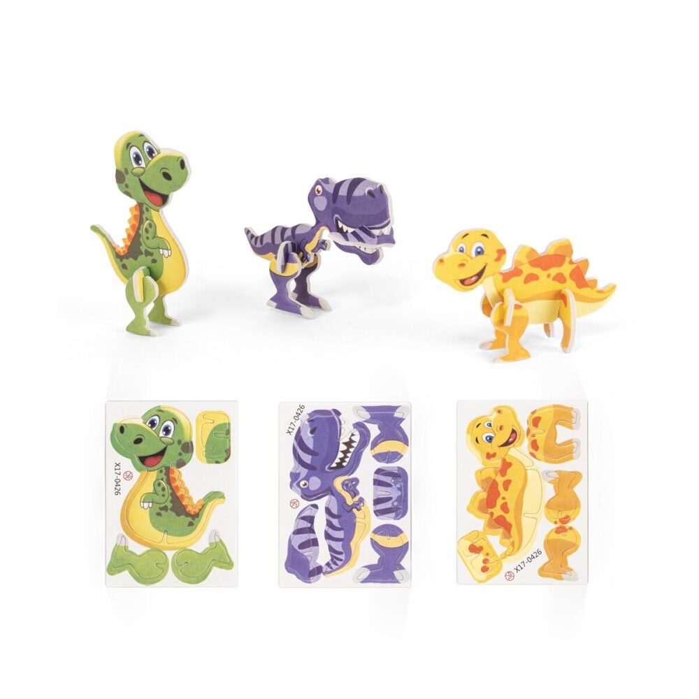 DINOSAURUS. Puzzle 3D z papieru i EVA w kształcie dinozaura 98152_set