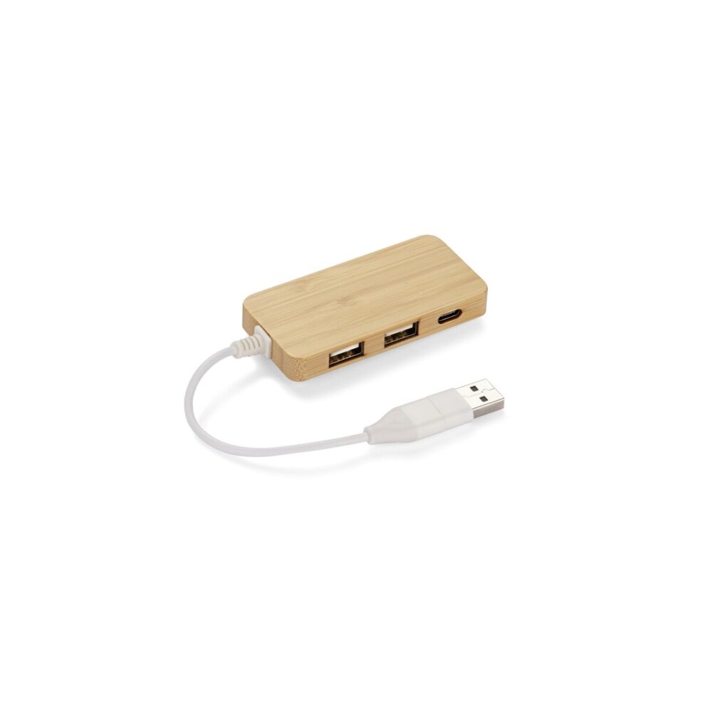 Rozdzielacz bambusowy HUB USB z wymienną wtyczką - RIVO 09170-17