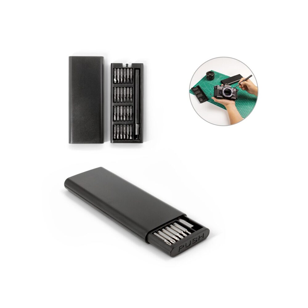 ATOM. Zestaw śrubokrętów z różnymi magnetycznymi końcówkami ze stali węglowej 98167_set