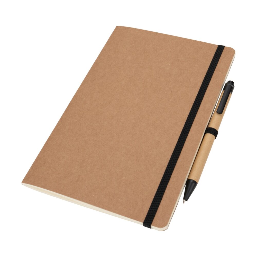 Notatnik A5 z czystymi stronami i długopisem z materiałów z recyklingu CHLOE notatnik-a5-z-czystymi-stronami-i-dlugopisem-2377603