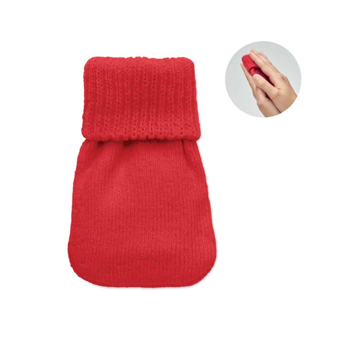Ogrzewacz do rąk z dzianiny WARMMUFF - czerwony