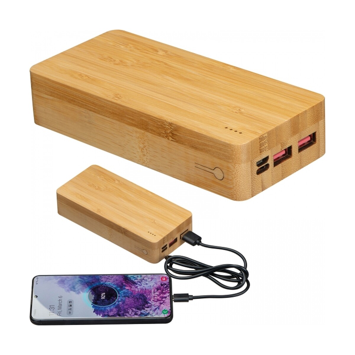 Power bank 20000 mAh bambusowy VALERIA power-bank-20000-mah-bambusowy-3396913