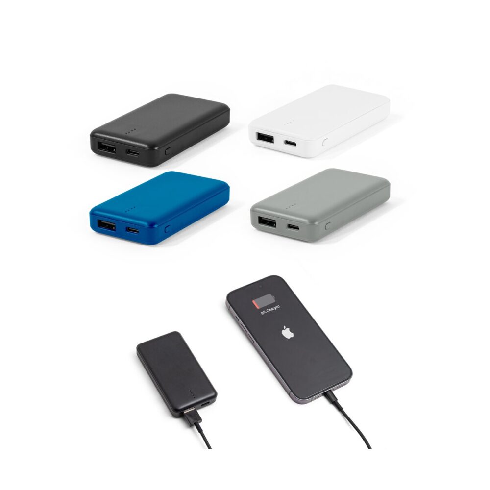 SHERYL. Power bank 4.000 mAh w ABS pochodzącego z recyklingu (100% rABS) 97195_set