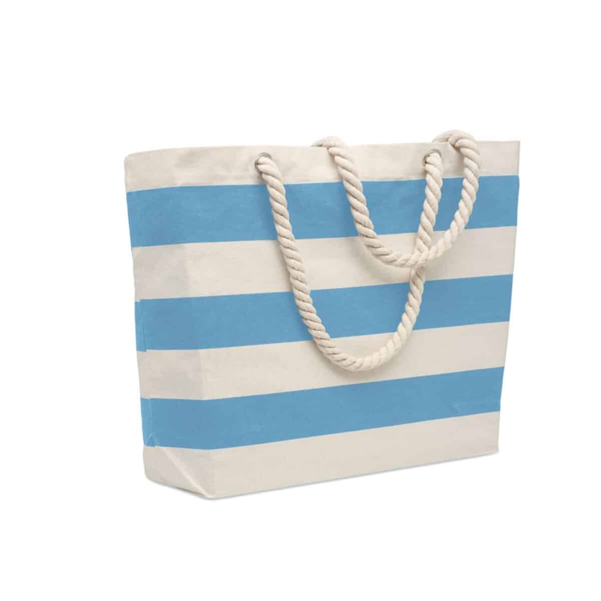 Torba plażowa bawełna 220gr/m² HEAVEN STRIPE - baby blue