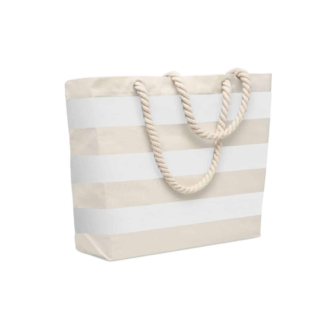 Torba plażowa bawełna 220gr/m² HEAVEN STRIPE - biała