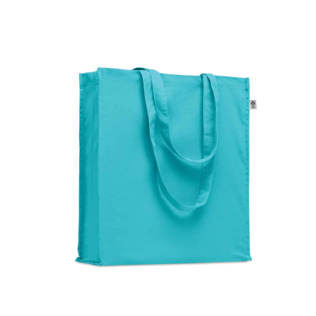 Torba z bawełny organicznej BENTE COLOUR - turkusowa