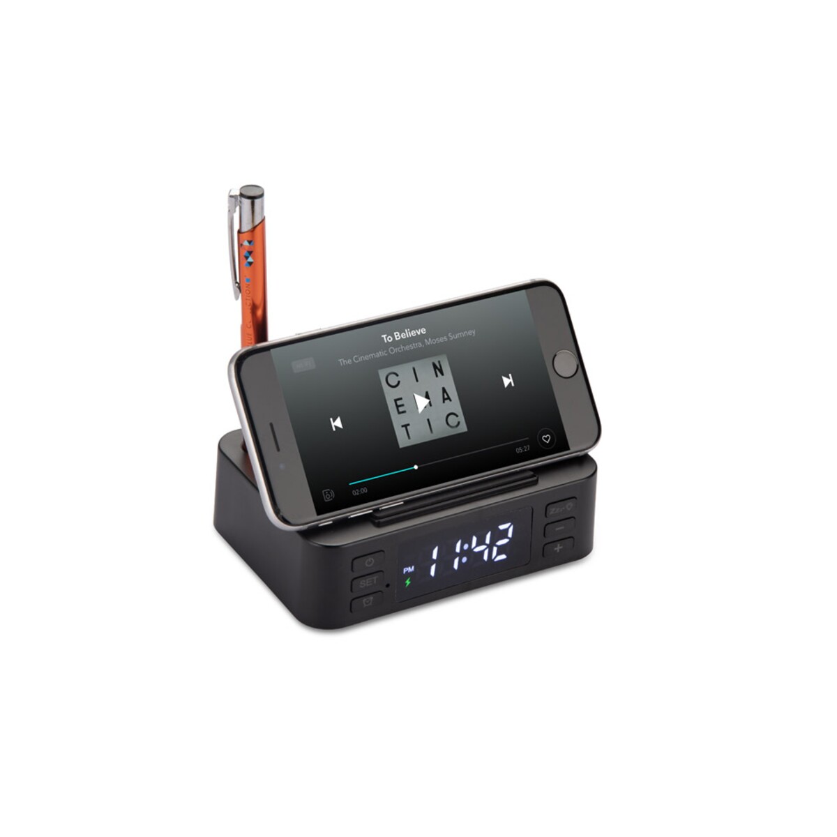 Budzik z ładowarką indukcyjną CLOCKI 09172-02_g