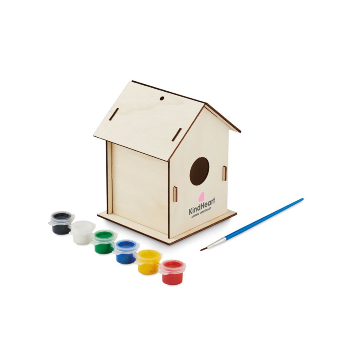 Drewniany domek dla ptaków DIY PAINTHOUSE mo2130-40-print