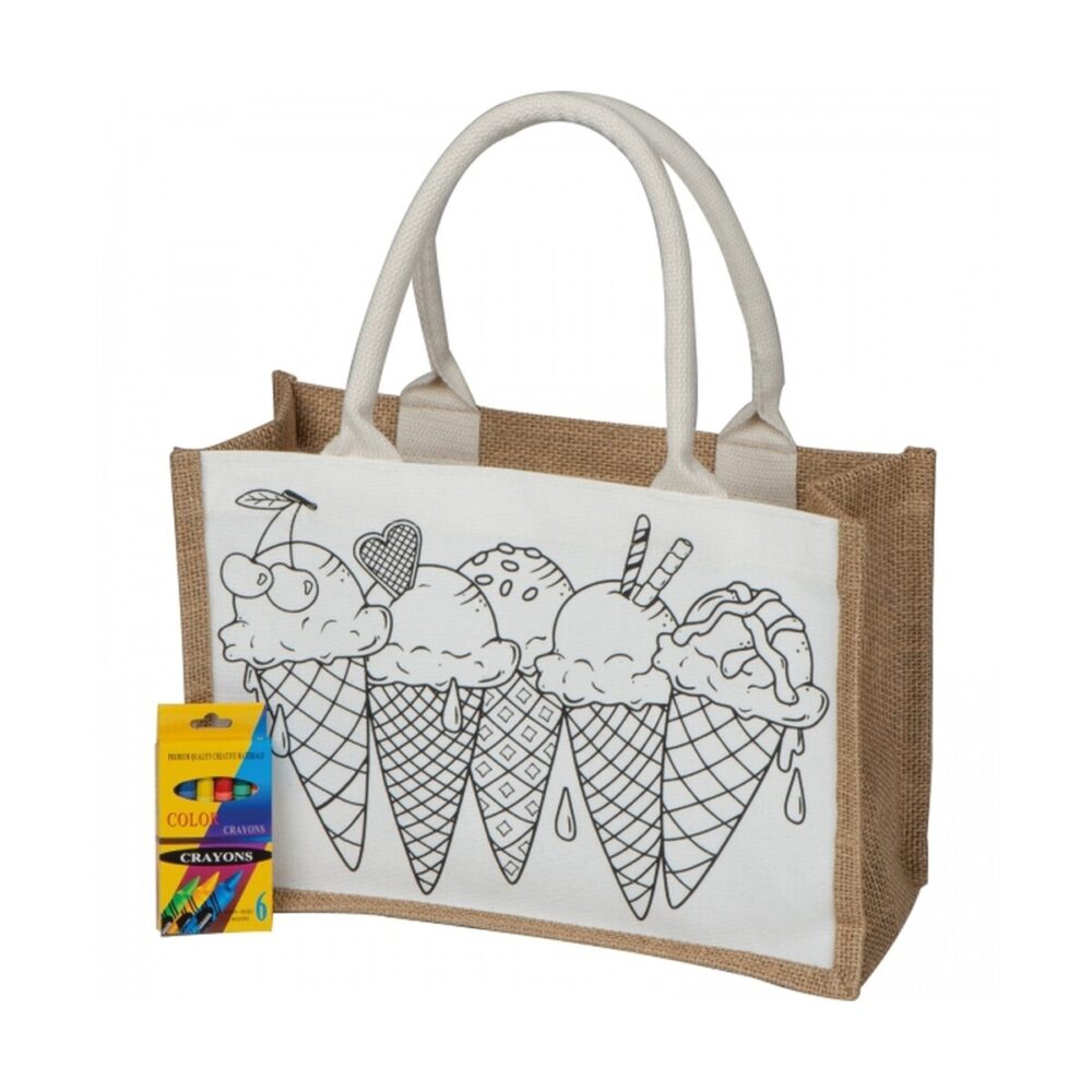 Torba z juty do kolorowania z kredkami ELISA torba-z-juty-do-kolorowania-z-kredkami-6396513