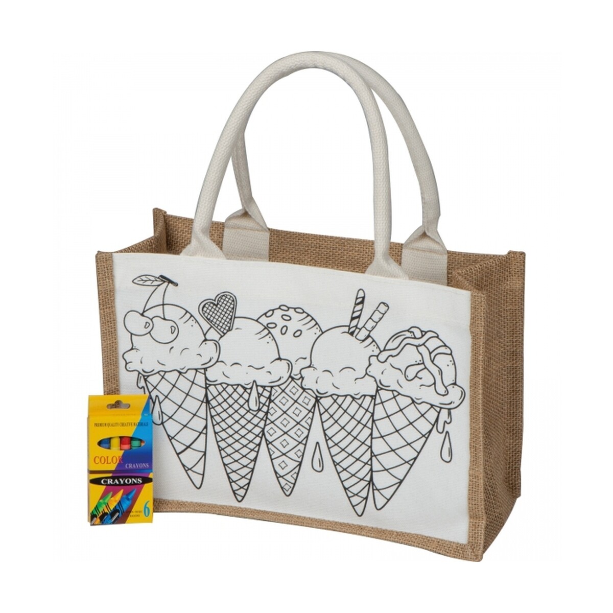 Torba z juty do kolorowania z kredkami ELISA torba-z-juty-do-kolorowania-z-kredkami-6396513