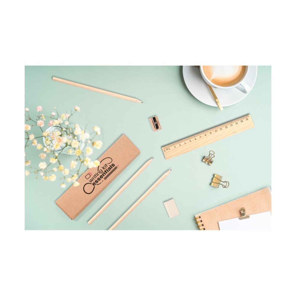 GEOFFREY. Wszechstronny zestaw do pisania składający się z ołówka, temperówki, gumki i linijki 91983_amb