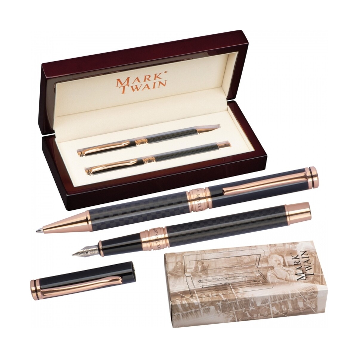 Zestaw piśmienny długopis i pióro wieczne Mark Twain JAN zestaw-pismienny-dlugopis-i-pioro-wieczne-mark-twain-1261903