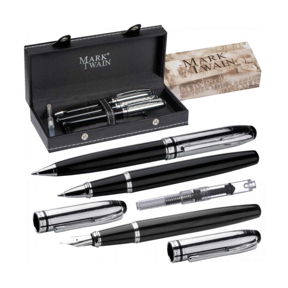 Zestaw piśmienny długopis, pióro kulkowe i wieczne Mark Twain MATTHIAS zestaw-pismienny-dlugopis-pioro-kulkowe-i-wieczne-mark-twain-1346303