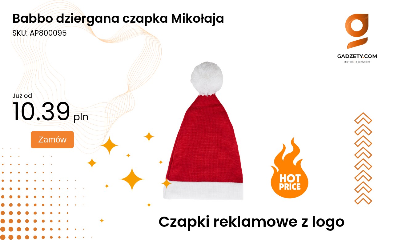 Babbo dziergana czapka Mikołaja Babbo dziergana czapka Mikołaja na święta