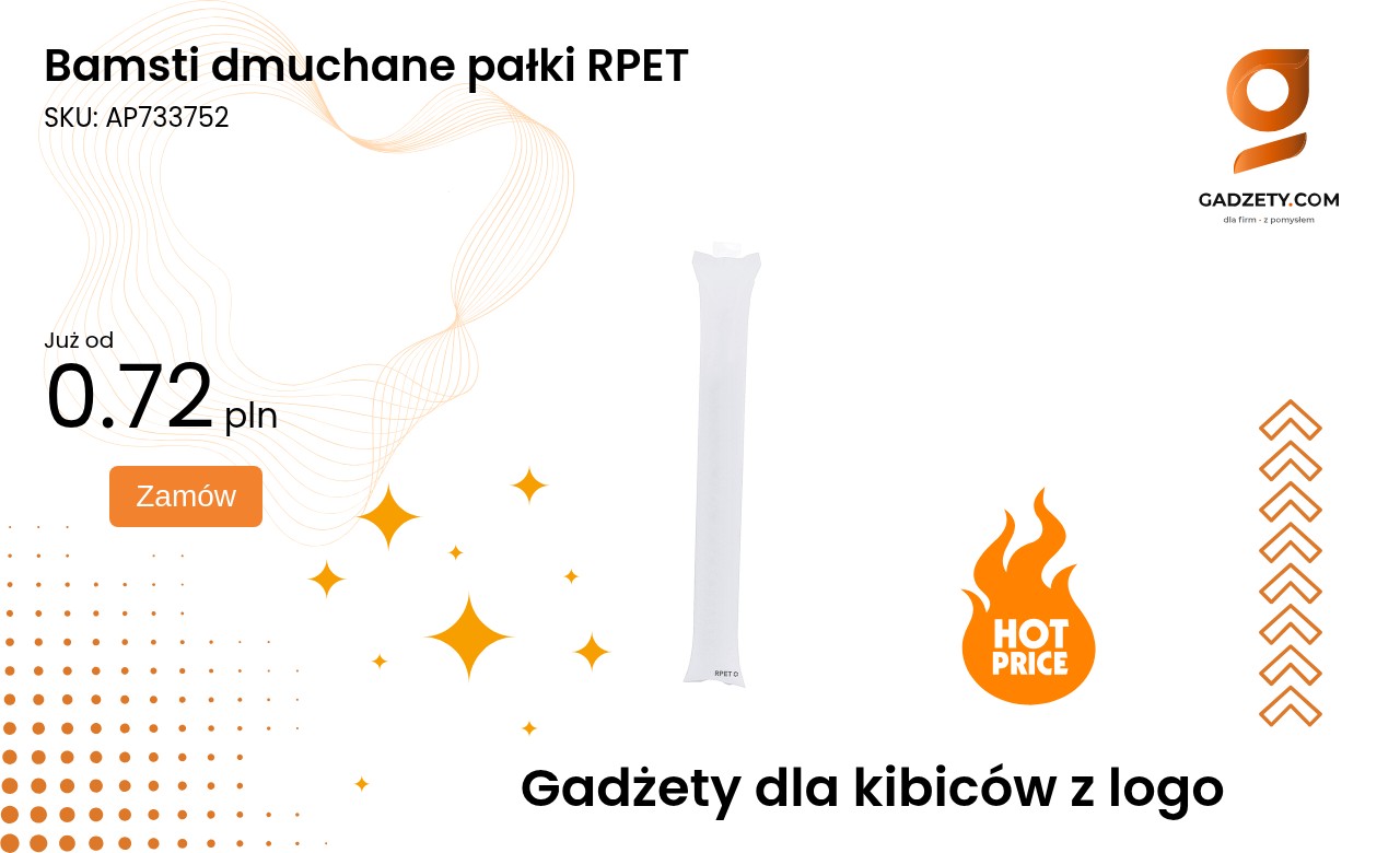 Bamsti dmuchane pałki RPET Bamsti dmuchane pałki wykonane z RPET