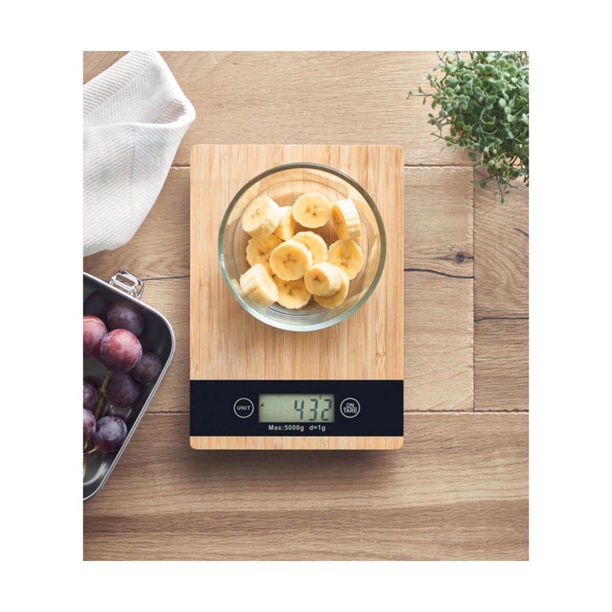 Cyfrowa waga kuchenna, bambus PRECISE mo6245-40-ambiant