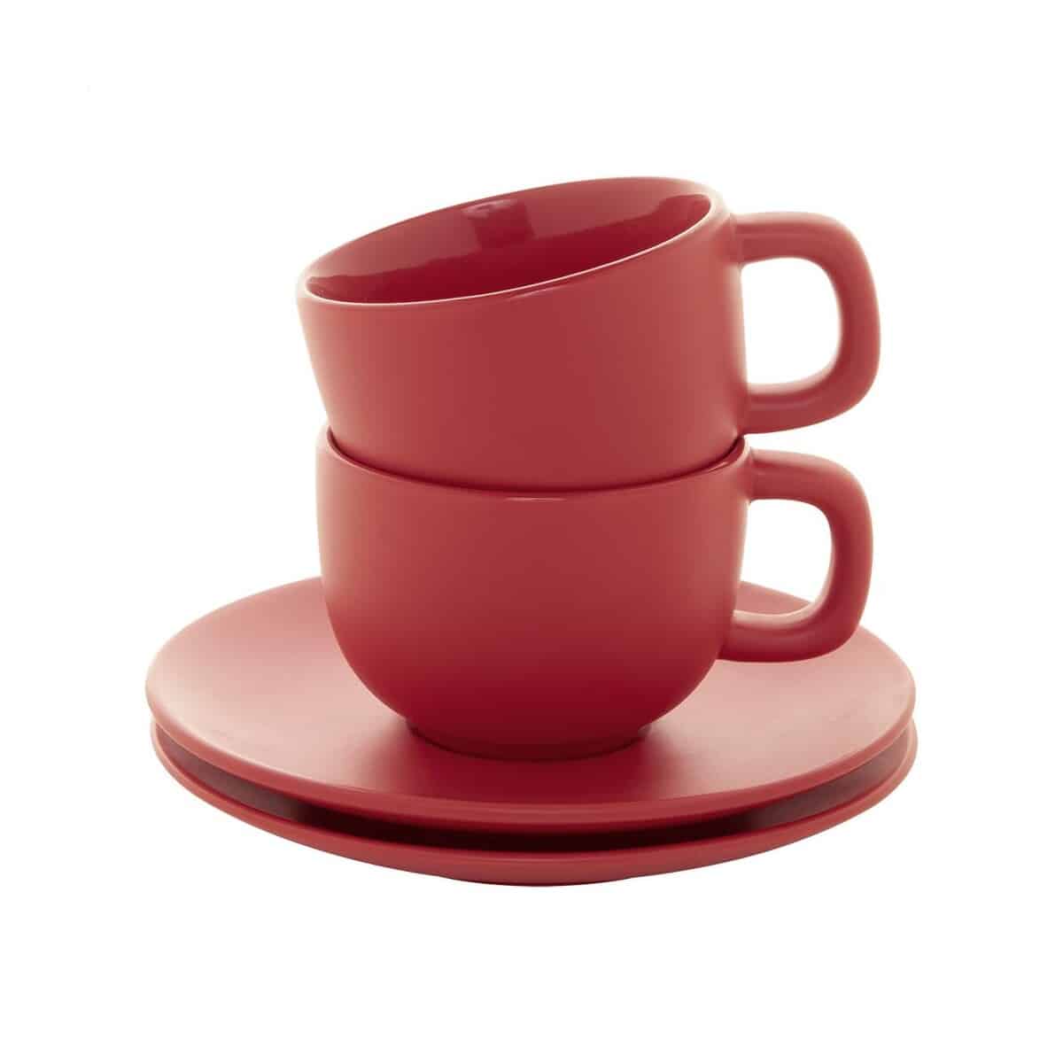 Caturra Plus zestaw filiżanek do cappuccino - czerwone