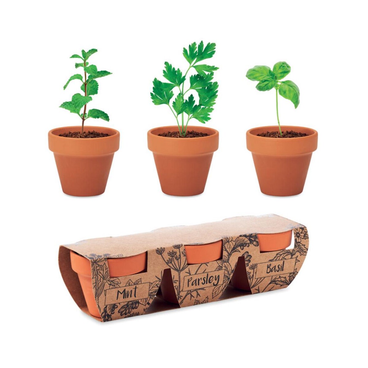 Zestaw 3 doniczek z terakoty FLOWERPOT mo6145-40