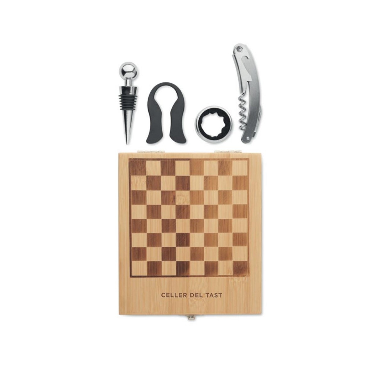 Zestaw do wina z szachownicą CHESSET mo2393-40-print