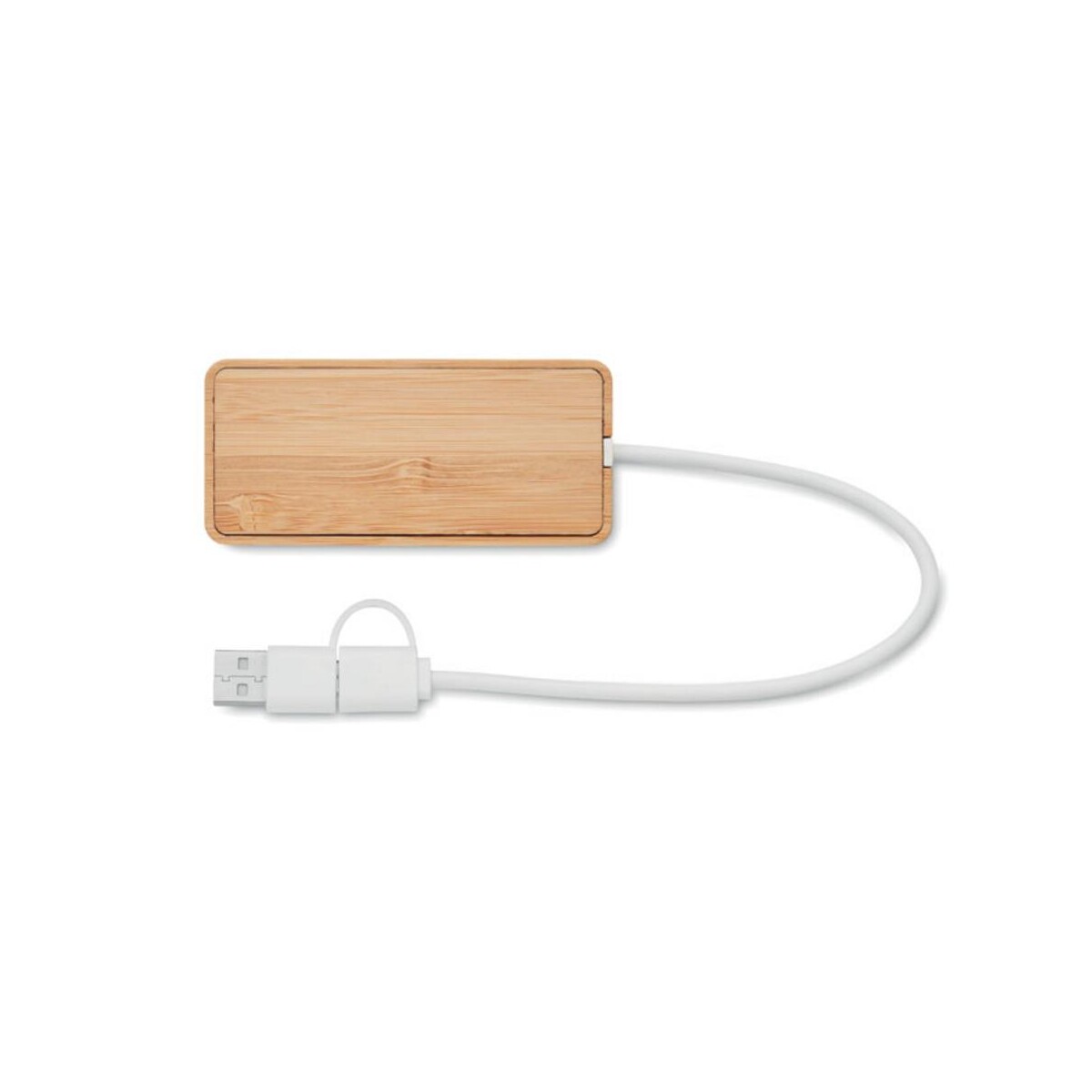 3-portowy bambusowy hub USB HUBBAM mo2143-40-back